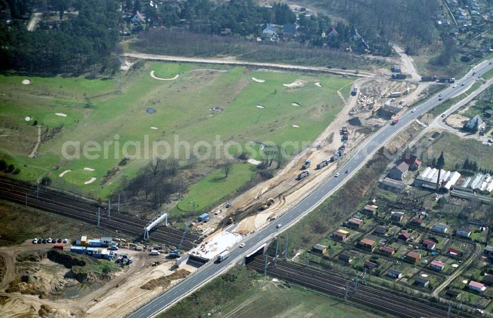 Mahlow from above - Ausbau der Ortsumgehungsstraße bei Mahlow in Brandenburg durch die SCHÄLERBAU GmbH