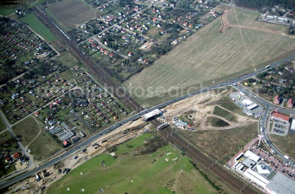 Aerial image Mahlow - Ausbau der Ortsumgehungsstraße bei Mahlow in Brandenburg durch die SCHÄLERBAU GmbH