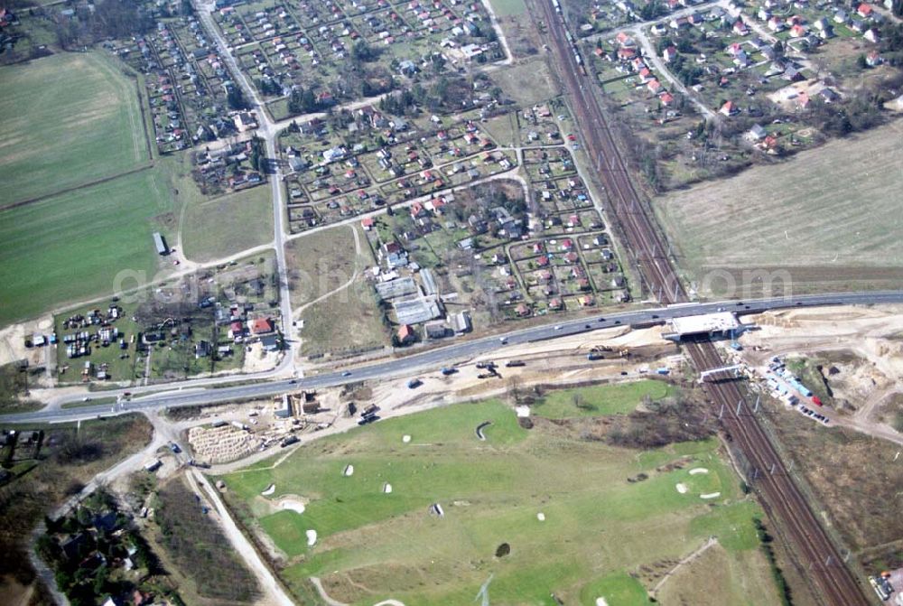 Mahlow from above - Ausbau der Ortsumgehungsstraße bei Mahlow in Brandenburg durch die SCHÄLERBAU GmbH