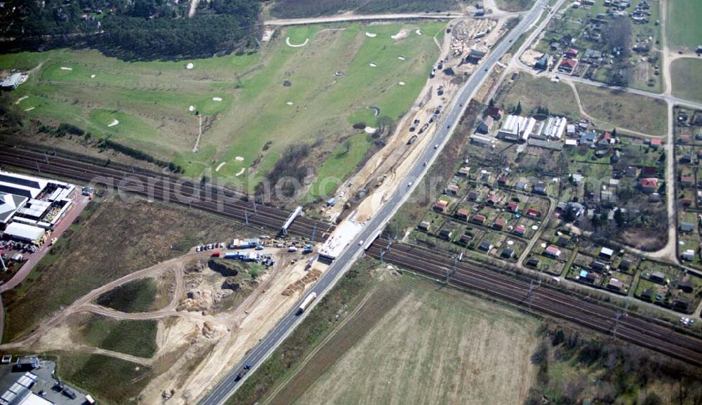 Aerial image Mahlow - Ausbau der Ortsumgehungsstraße bei Mahlow in Brandenburg durch die SCHÄLERBAU GmbH