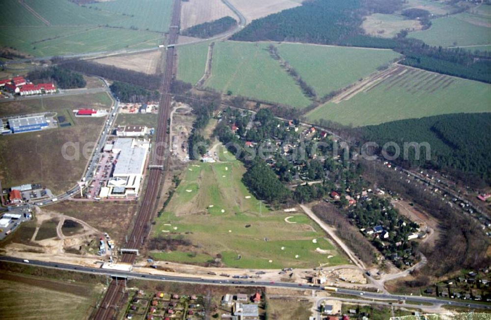 Mahlow from above - Ausbau der Ortsumgehungsstraße bei Mahlow in Brandenburg durch die SCHÄLERBAU GmbH