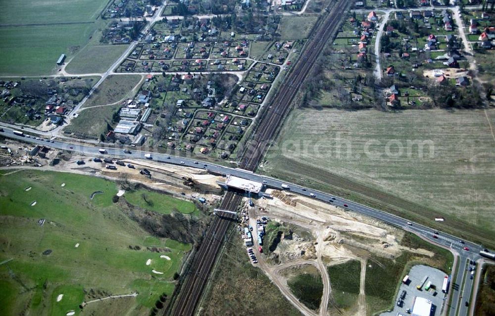 Aerial image Mahlow - Ausbau der Ortsumgehungsstraße bei Mahlow in Brandenburg durch die SCHÄLERBAU GmbH