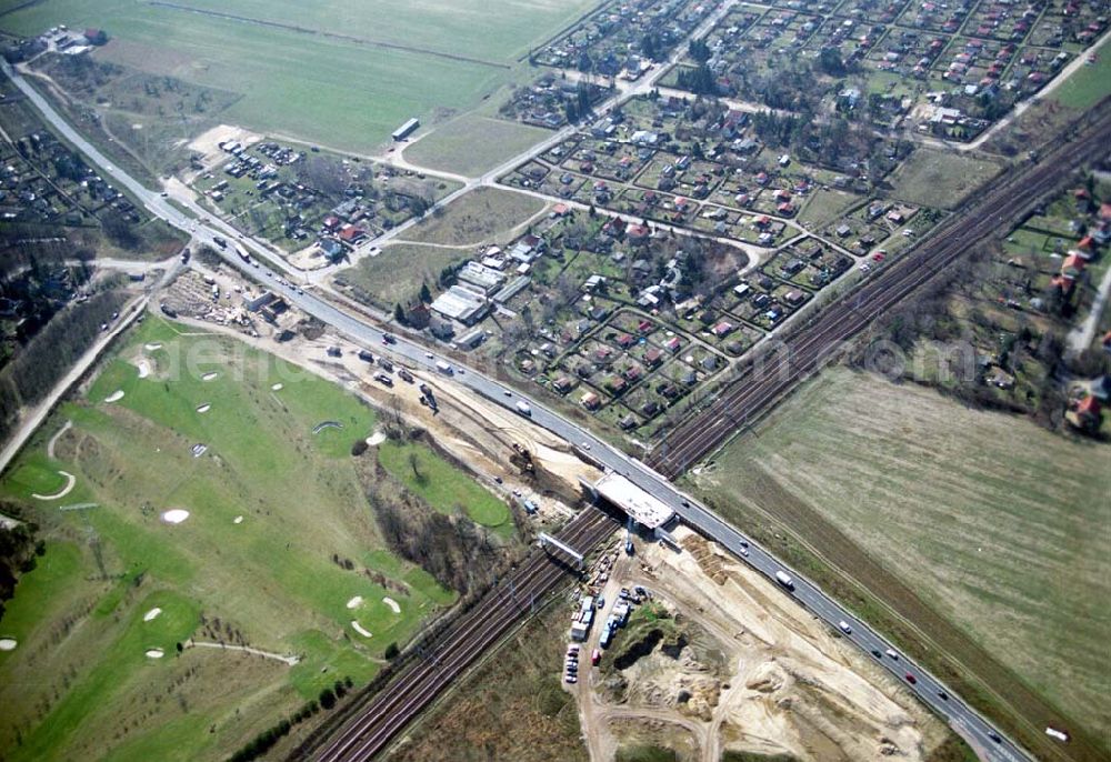 Mahlow from above - Ausbau der Ortsumgehungsstraße bei Mahlow in Brandenburg durch die SCHÄLERBAU GmbH