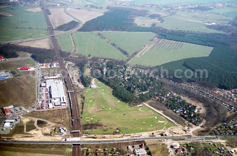 Aerial image Mahlow - Ausbau der Ortsumgehungsstraße bei Mahlow in Brandenburg durch die SCHÄLERBAU GmbH