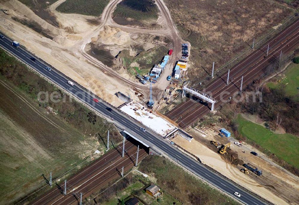 Mahlow from above - Ausbau der Ortsumgehungsstraße bei Mahlow in Brandenburg durch die SCHÄLERBAU GmbH