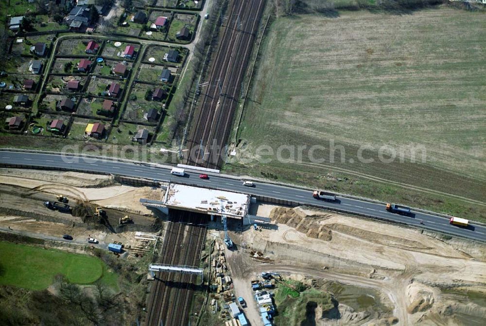 Aerial image Mahlow - Ausbau der Ortsumgehungsstraße bei Mahlow in Brandenburg durch die SCHÄLERBAU GmbH