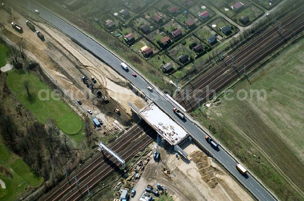 Mahlow from above - Ausbau der Ortsumgehungsstraße bei Mahlow in Brandenburg durch die SCHÄLERBAU GmbH