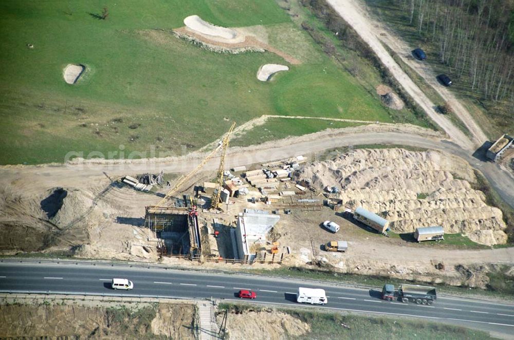 Aerial image Mahlow - Ausbau der Ortsumgehungsstraße bei Mahlow in Brandenburg durch die SCHÄLERBAU GmbH