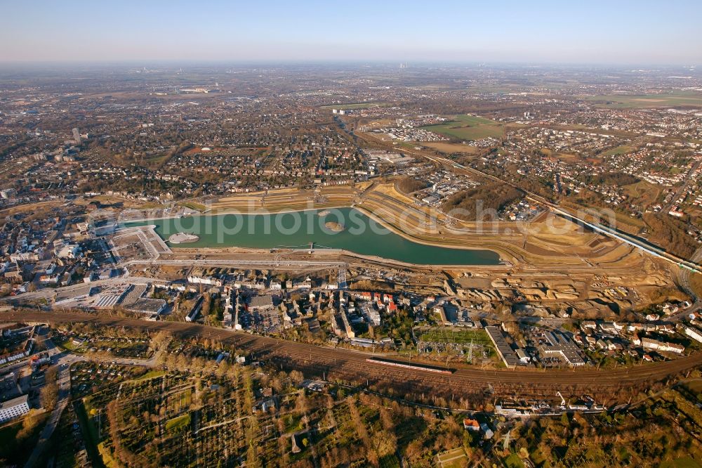 Aerial image Dortmund OT Hörde - View of the development of the Phoenix - See in Dortmund in the state of North Rhine-Westphalia