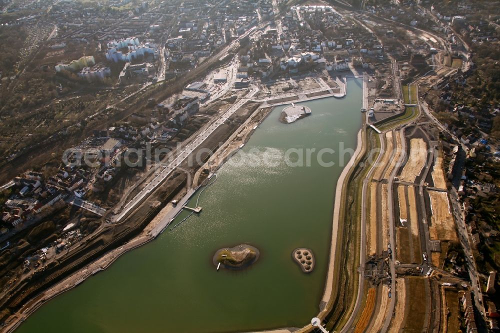 Dortmund OT Hörde from above - View of the development of the Phoenix - See in Dortmund in the state of North Rhine-Westphalia