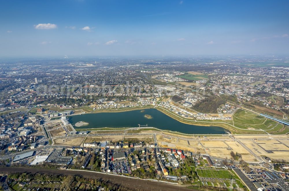 Aerial photograph Dortmund OT Hörde - View of the development of the Phoenix - See in Dortmund in the state of North Rhine-Westphalia