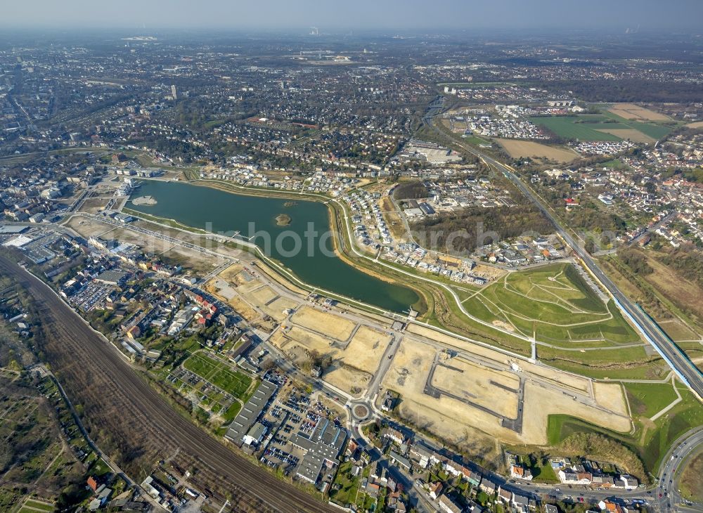 Dortmund OT Hörde from above - View of the development of the Phoenix - See in Dortmund in the state of North Rhine-Westphalia