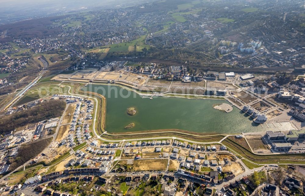 Aerial photograph Dortmund OT Hörde - View of the development of the Phoenix - See in Dortmund in the state of North Rhine-Westphalia