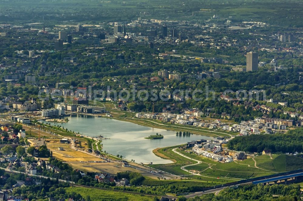 Aerial image Dortmund OT Hörde - View of the development of the Phoenix - See in Dortmund in the state of North Rhine-Westphalia