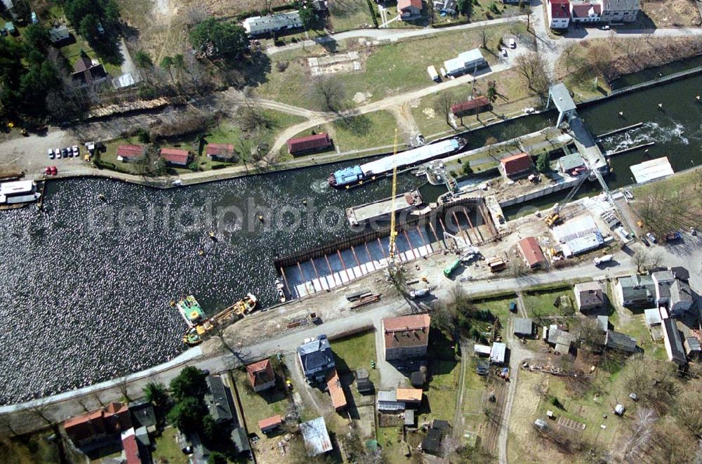 Aerial image Wernsdorf - 30.03.05 Wernsdorf Ausbau der Schleuse in Wernsdorf, Richtung Remsdorf, durch die Wasser-Schiffahrtsdirektion Ost