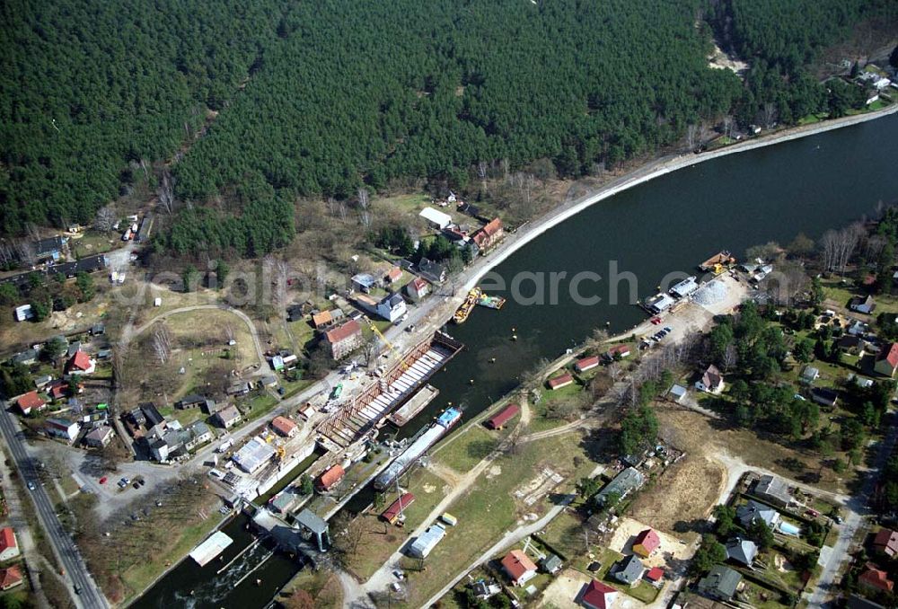 Aerial photograph Wernsdorf - 30.03.05 Wernsdorf Ausbau der Schleuse in Wernsdorf, Richtung Remsdorf, durch die Wasser-Schiffahrtsdirektion Ost