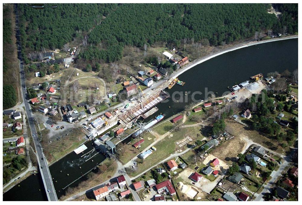 Wernsdorf from above - 30.03.05 Wernsdorf Ausbau der Schleuse in Wernsdorf, Richtung Remsdorf, durch die Wasser-Schiffahrtsdirektion Ost