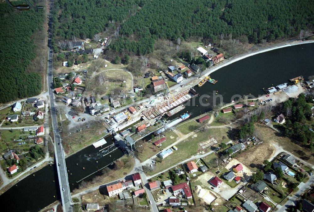 Wernsdorf from the bird's eye view: 30.03.05 Wernsdorf Ausbau der Schleuse in Wernsdorf, Richtung Remsdorf, durch die Wasser-Schiffahrtsdirektion Ost