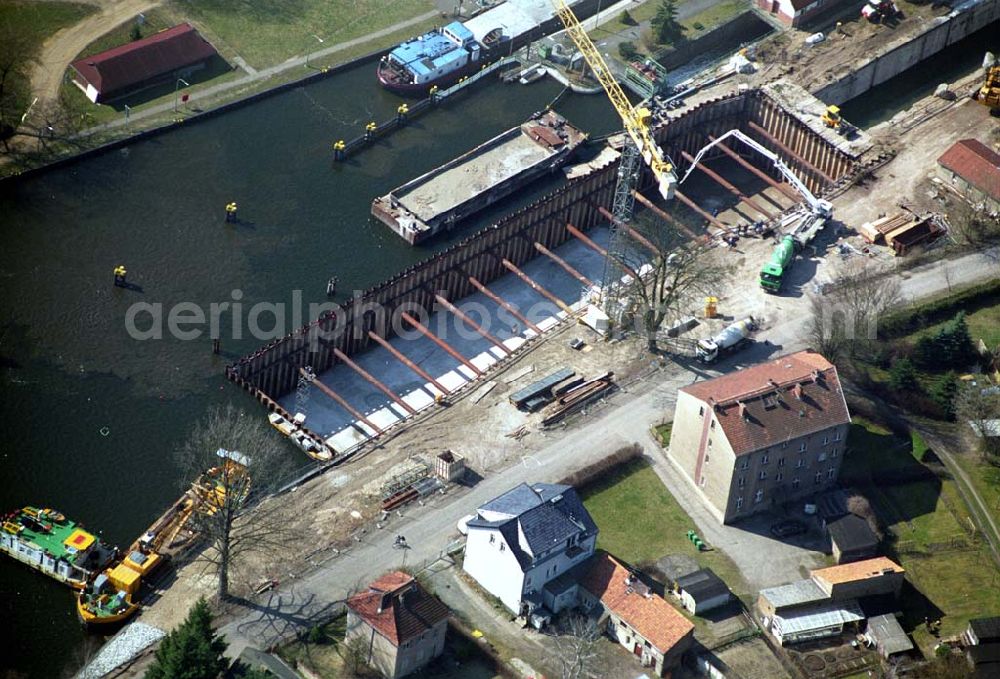 Aerial image Wernsdorf - 30.03.05 Wernsdorf Ausbau der Schleuse in Wernsdorf, Richtung Remsdorf, durch die Wasser-Schiffahrtsdirektion Ost