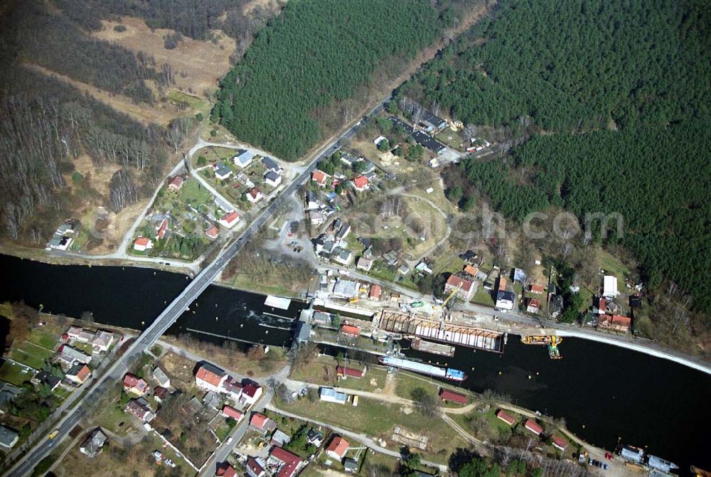 Aerial photograph Wernsdorf - 30.03.05 Wernsdorf Ausbau der Schleuse in Wernsdorf, Richtung Remsdorf, durch die Wasser-Schiffahrtsdirektion Ost