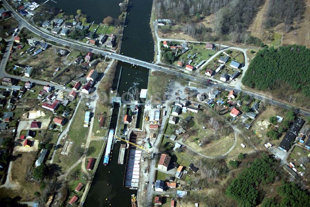 Wernsdorf from above - 30.03.05 Wernsdorf Ausbau der Schleuse in Wernsdorf, Richtung Remsdorf, durch die Wasser-Schiffahrtsdirektion Ost