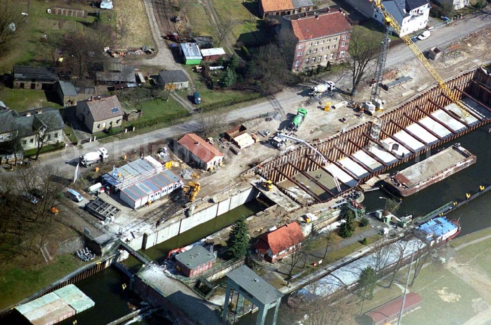 Wernsdorf from above - 30.03.05 Wernsdorf Ausbau der Schleuse in Wernsdorf, Richtung Remsdorf, durch die Wasser-Schiffahrtsdirektion Ost