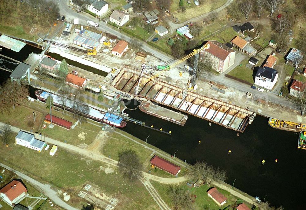 Aerial photograph Wernsdorf - 30.03.05 Wernsdorf Ausbau der Schleuse in Wernsdorf, Richtung Remsdorf, durch die Wasser-Schiffahrtsdirektion Ost