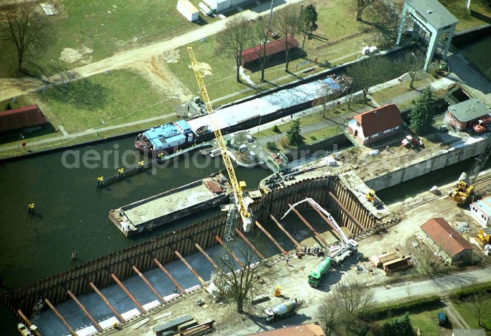 Wernsdorf from above - 30.03.05 Wernsdorf Ausbau der Schleuse in Wernsdorf, Richtung Remsdorf, durch die Wasser-Schiffahrtsdirektion Ost