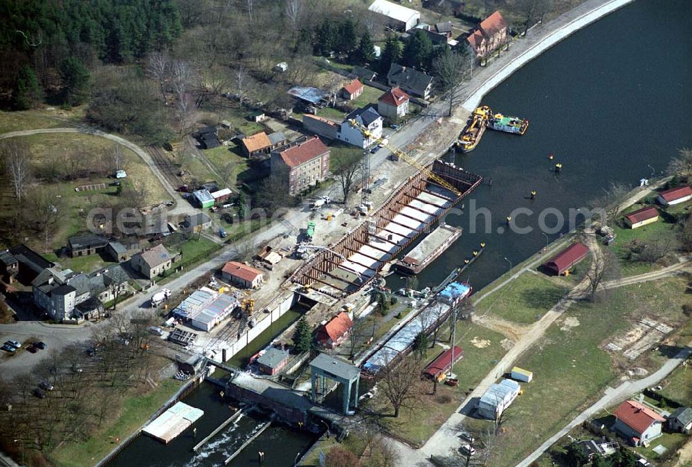 Aerial photograph Wernsdorf - 30.03.05 Wernsdorf Ausbau der Schleuse in Wernsdorf, Richtung Remsdorf, durch die Wasser-Schiffahrtsdirektion Ost