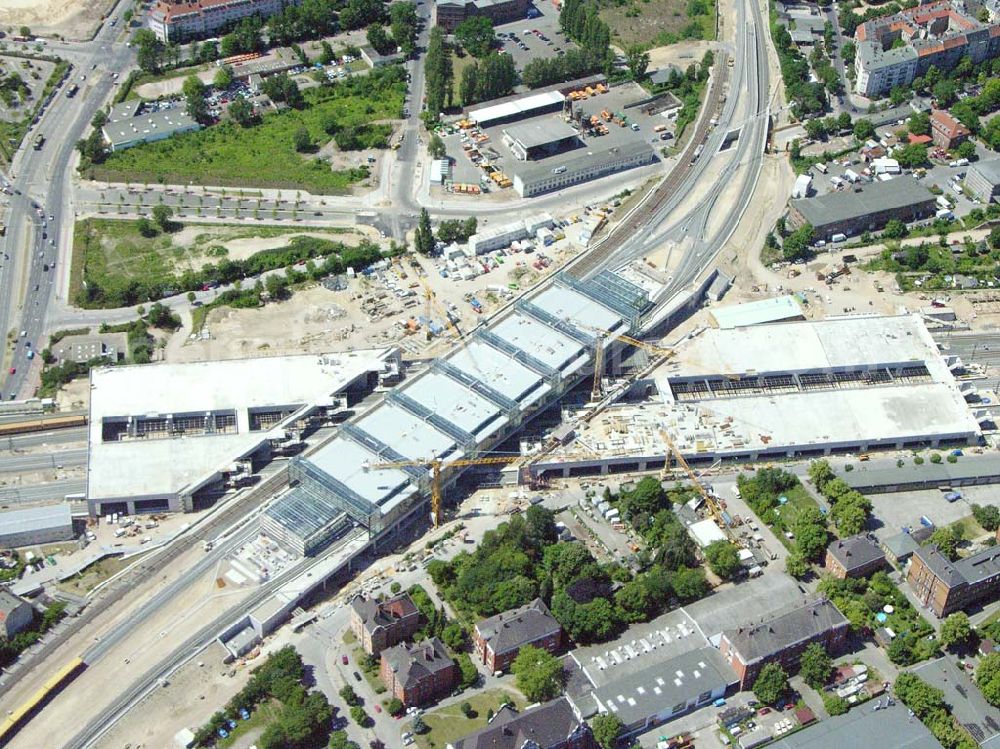 Aerial image Berlin - Ausbau Südring S-Bahn Papestraße am Flughafen Tempelhof durch Walter Bau AG