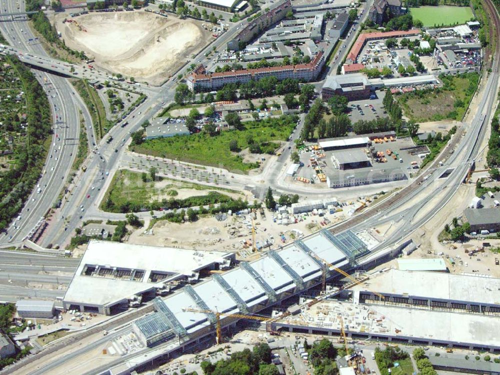 Aerial photograph Berlin - Ausbau Südring S-Bahn Papestraße am Flughafen Tempelhof durch Walter Bau AG