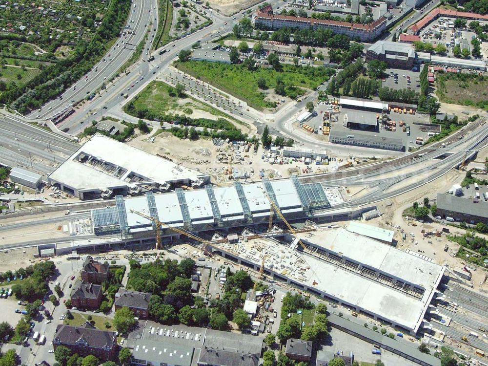 Berlin from above - Ausbau Südring S-Bahn Papestraße am Flughafen Tempelhof durch Walter Bau AG