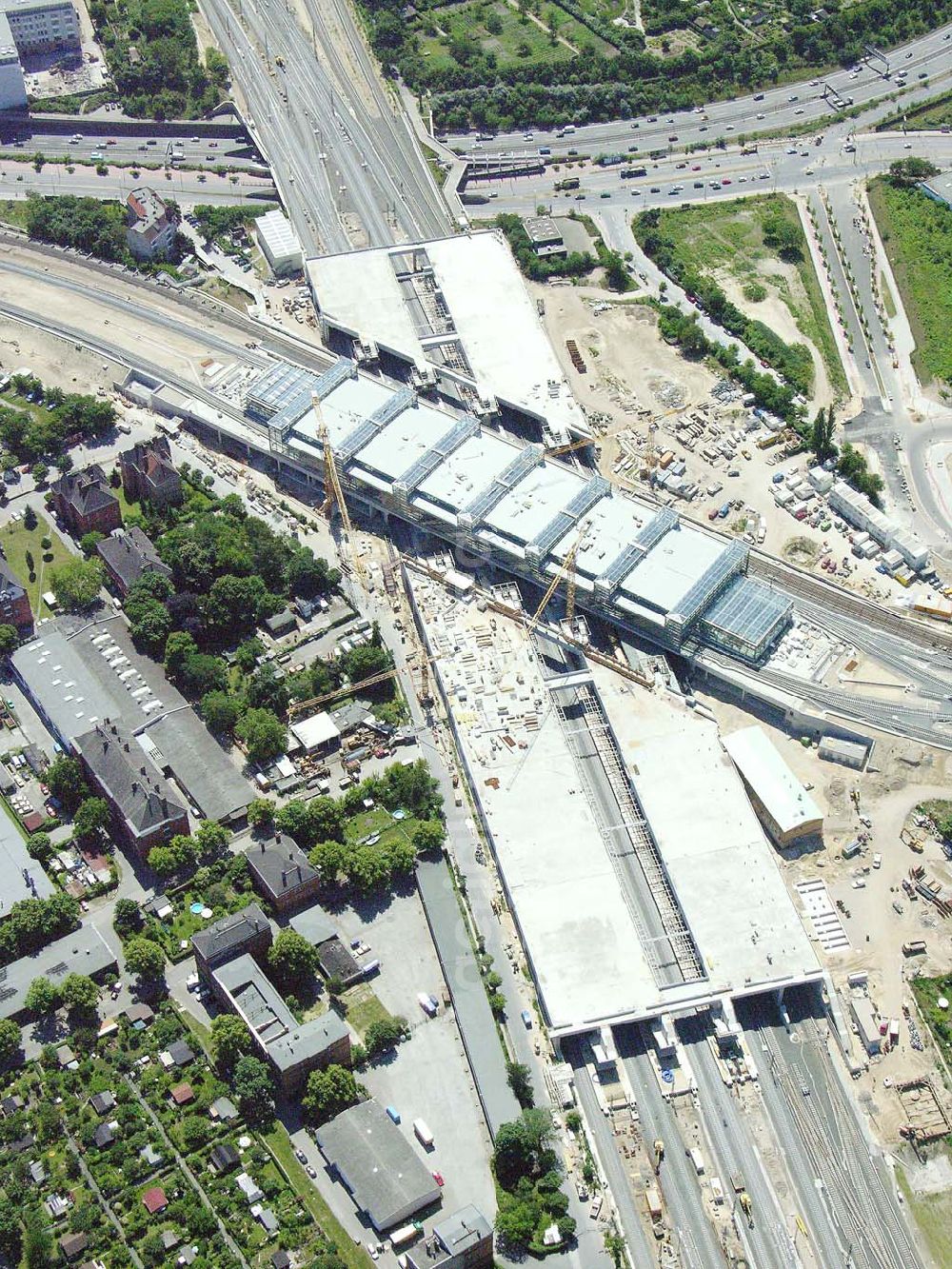 Aerial image Berlin - Ausbau Südring S-Bahn Papestraße am Flughafen Tempelhof durch Walter Bau AG