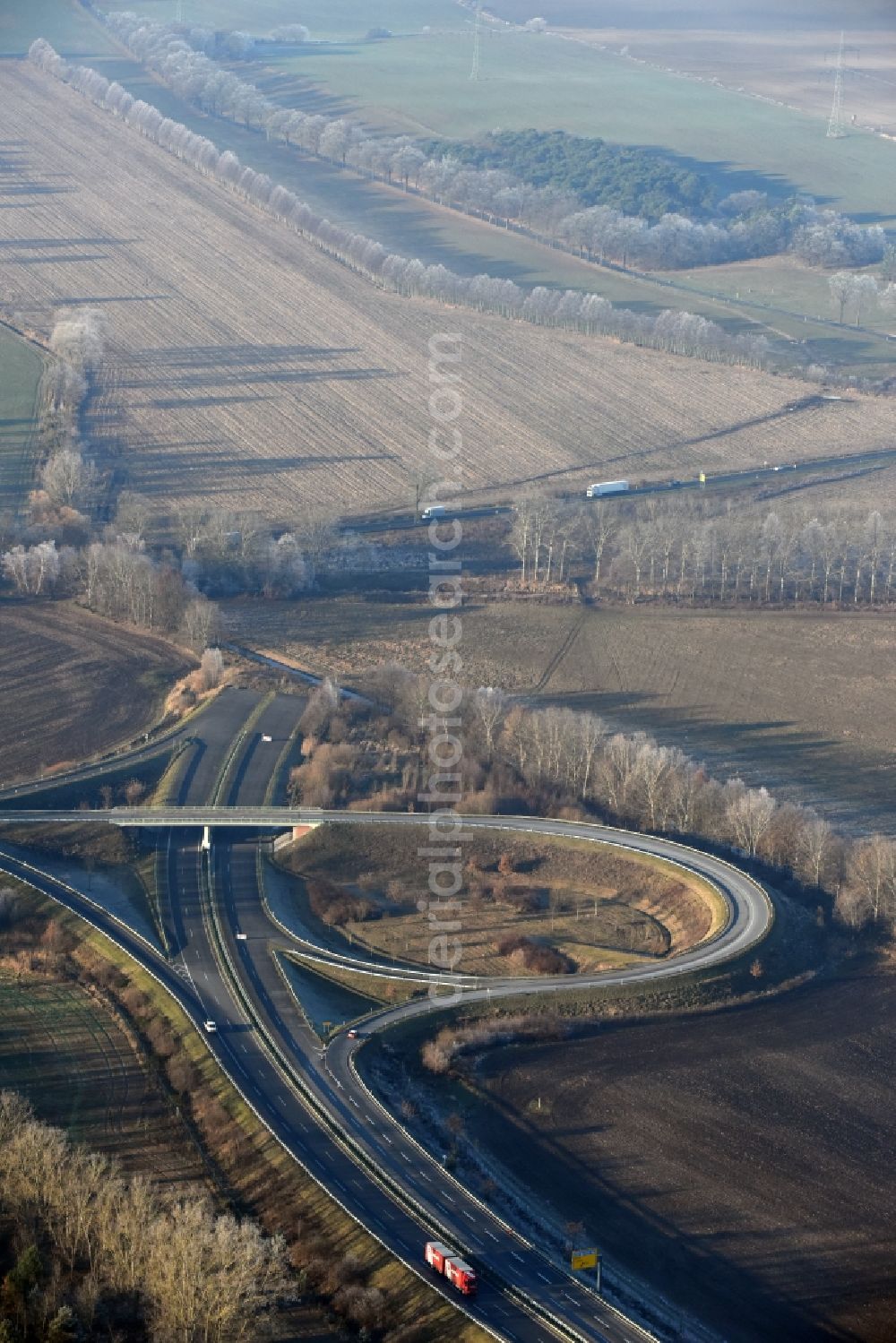 Aerial image Trebbin - Construction stop of the bypass road in in Trebbin in the state Brandenburg