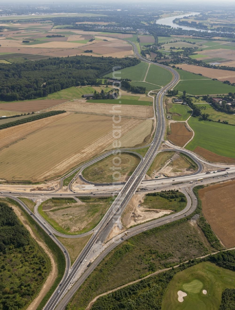 Aerial image Duisburg - Construction and reconstruction of highway of federal highway A59 motorway at the federal road B288 Krefelderstraße in Duisburg in North Rhine-Westphalia