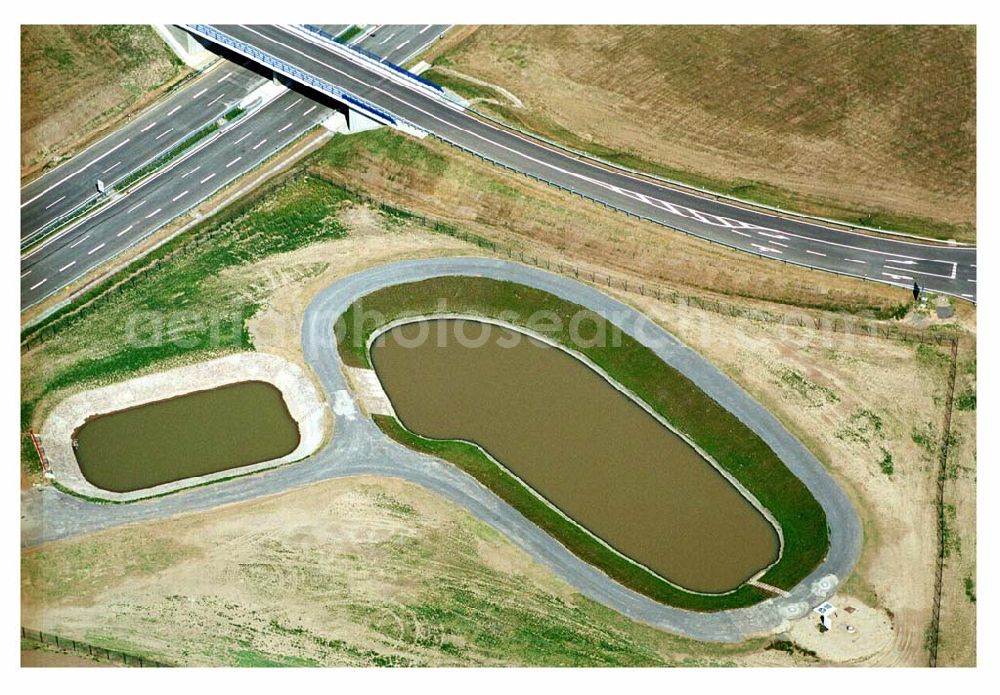 Aerial photograph Brehna (Sachsen-Anhalt) - Ausbau der A100-Umfahrung von Brehna im Bereich der A9 / B100 zwischen Halle und Brehna in Sachsen-Anhalt nördlich des Schkeuditzer Kreuzes.