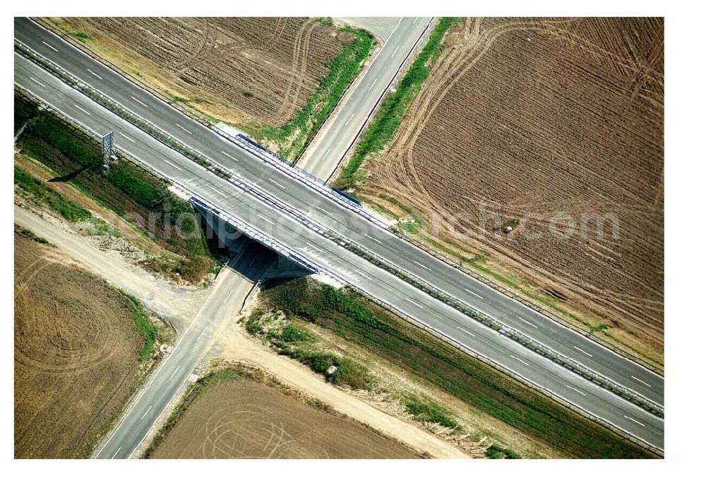 Brehna (Sachsen-Anhalt) from the bird's eye view: Ausbau der A100-Umfahrung von Brehna im Bereich der A9 / B100 zwischen Halle und Brehna in Sachsen-Anhalt nördlich des Schkeuditzer Kreuzes.