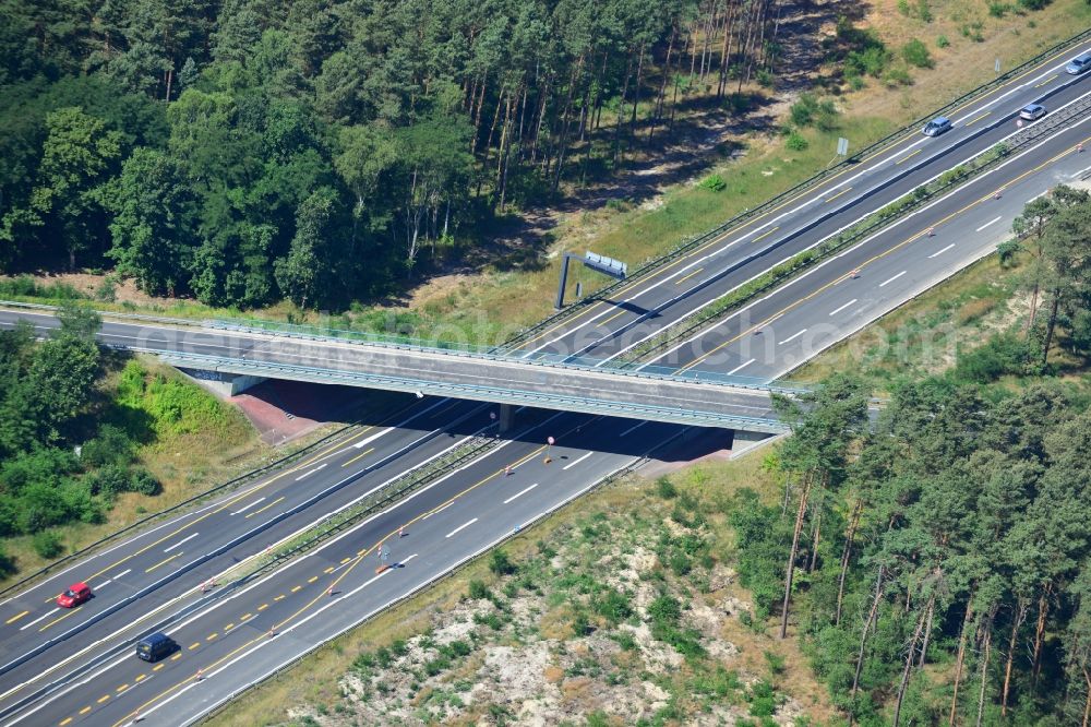 Aerial photograph Dannenreich - Construction and widening of the route of the highway / motorway BAB A12 / E30 in the intersection of State Road L39 at Dannenreich in Brandenburg