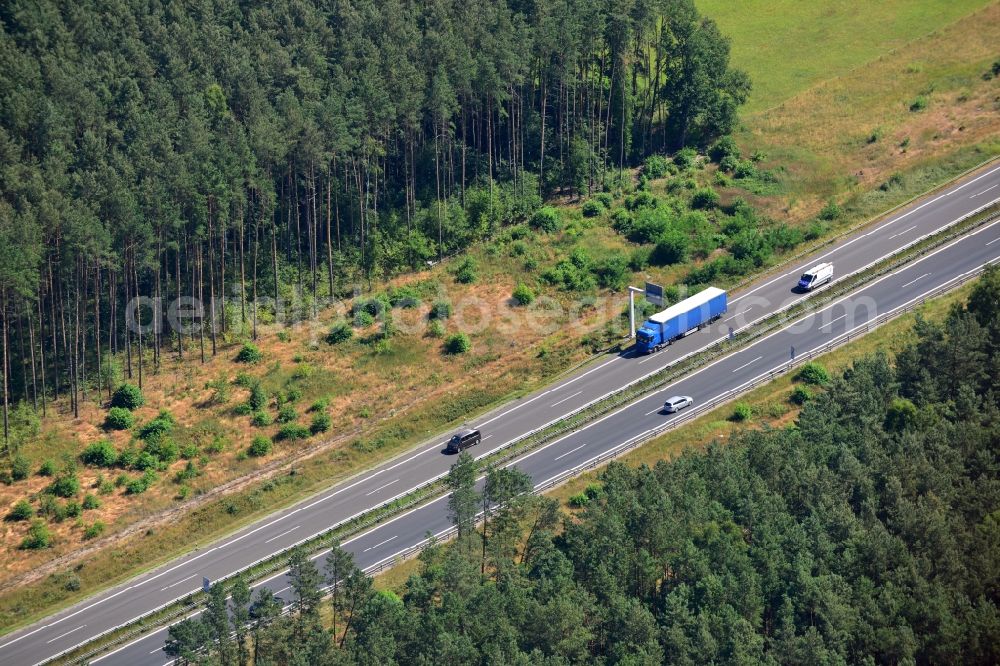 Aerial image Markgrafpieske - Construction and widening of the route of the highway / motorway BAB A12 / E30 at Markgrafpieske in Brandenburg