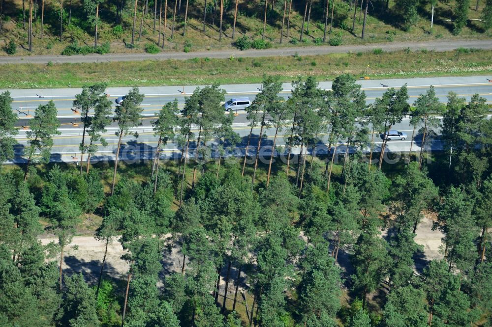 Aerial photograph Rauen - Construction and widening of the route of the highway / motorway BAB A12 / E30 at Rauen in Brandenburg