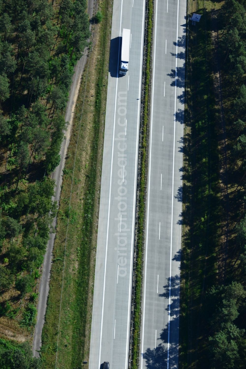 Aerial photograph Rauen - Construction and widening of the route of the highway / motorway BAB A12 / E30 at Rauen in Brandenburg