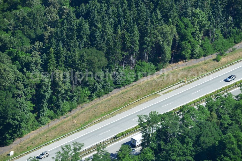 Aerial image Rauen - Construction and widening of the route of the highway / motorway BAB A12 / E30 at Rauen in Brandenburg