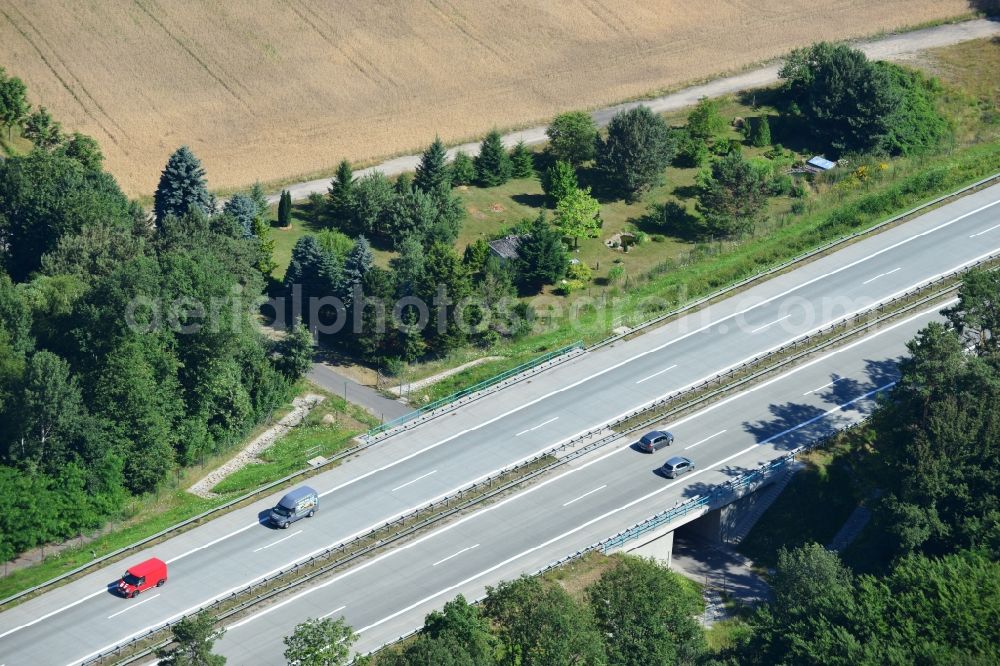 Aerial image Rauen - Construction and widening of the route of the highway / motorway BAB A12 / E30 at Rauen in Brandenburg