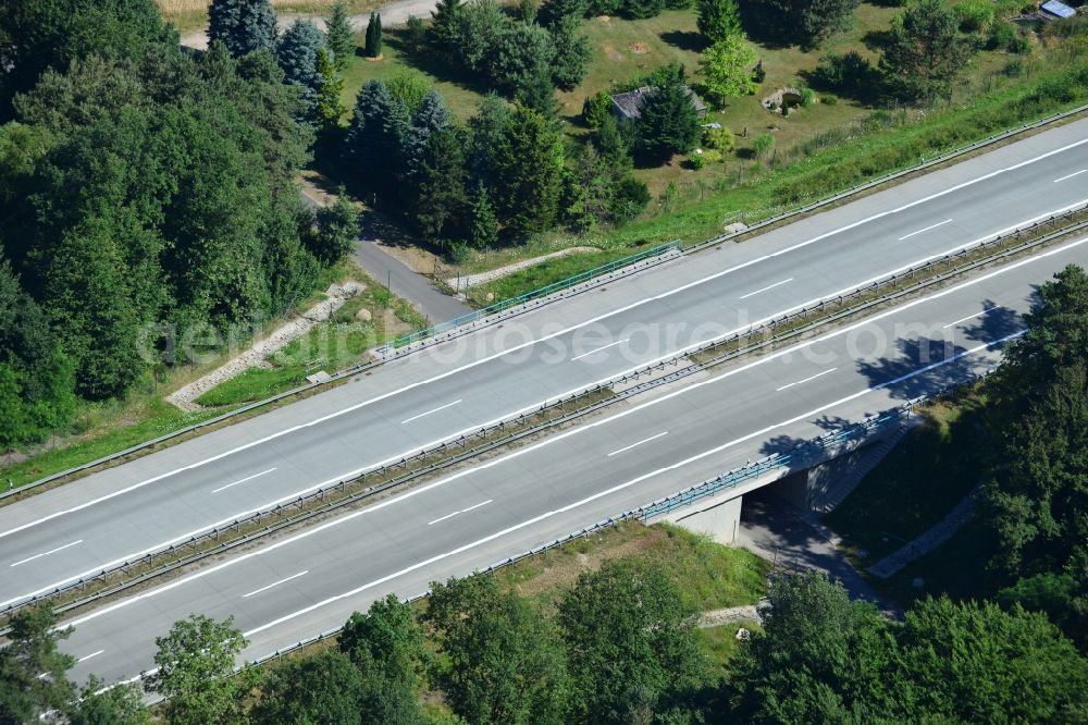 Aerial photograph Rauen - Construction and widening of the route of the highway / motorway BAB A12 / E30 at Rauen in Brandenburg