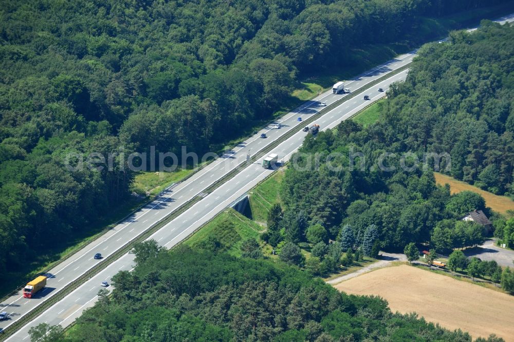 Aerial image Rauen - Construction and widening of the route of the highway / motorway BAB A12 / E30 at Rauen in Brandenburg