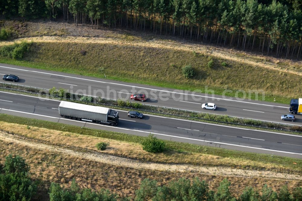 Aerial image Spreenhagen - Construction and widening of the route of the highway / motorway BAB A12 at Spreenhagen on Berlin's ring in Brandenburg