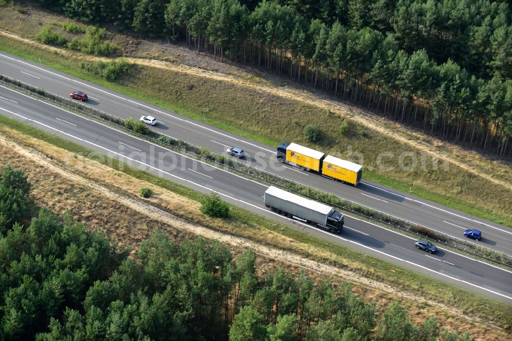 Aerial photograph Spreenhagen - Construction and widening of the route of the highway / motorway BAB A12 at Spreenhagen on Berlin's ring in Brandenburg