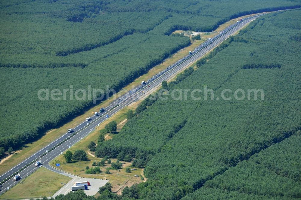 Aerial photograph Spreenhagen - Construction and widening of the route of the highway / motorway BAB A12 / E30 at Spreenhagen in Brandenburg