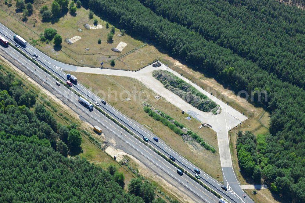 Aerial image Spreenhagen - Construction and widening of the route of the highway / motorway BAB A12 / E30 at Spreenhagen in Brandenburg