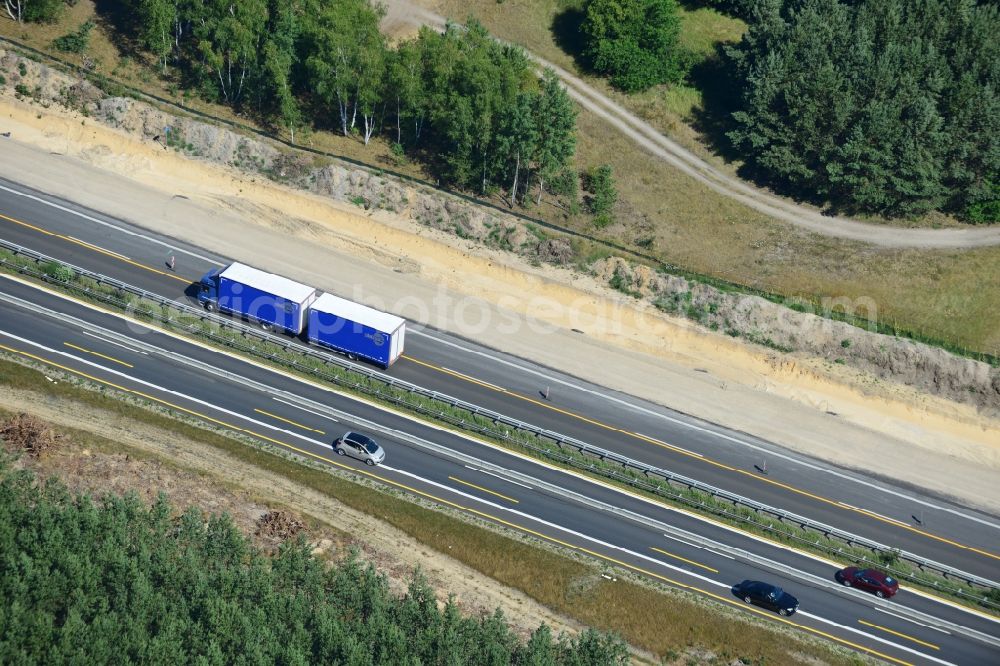 Aerial photograph Spreenhagen - Construction and widening of the route of the highway / motorway BAB A12 / E30 at Spreenhagen in Brandenburg